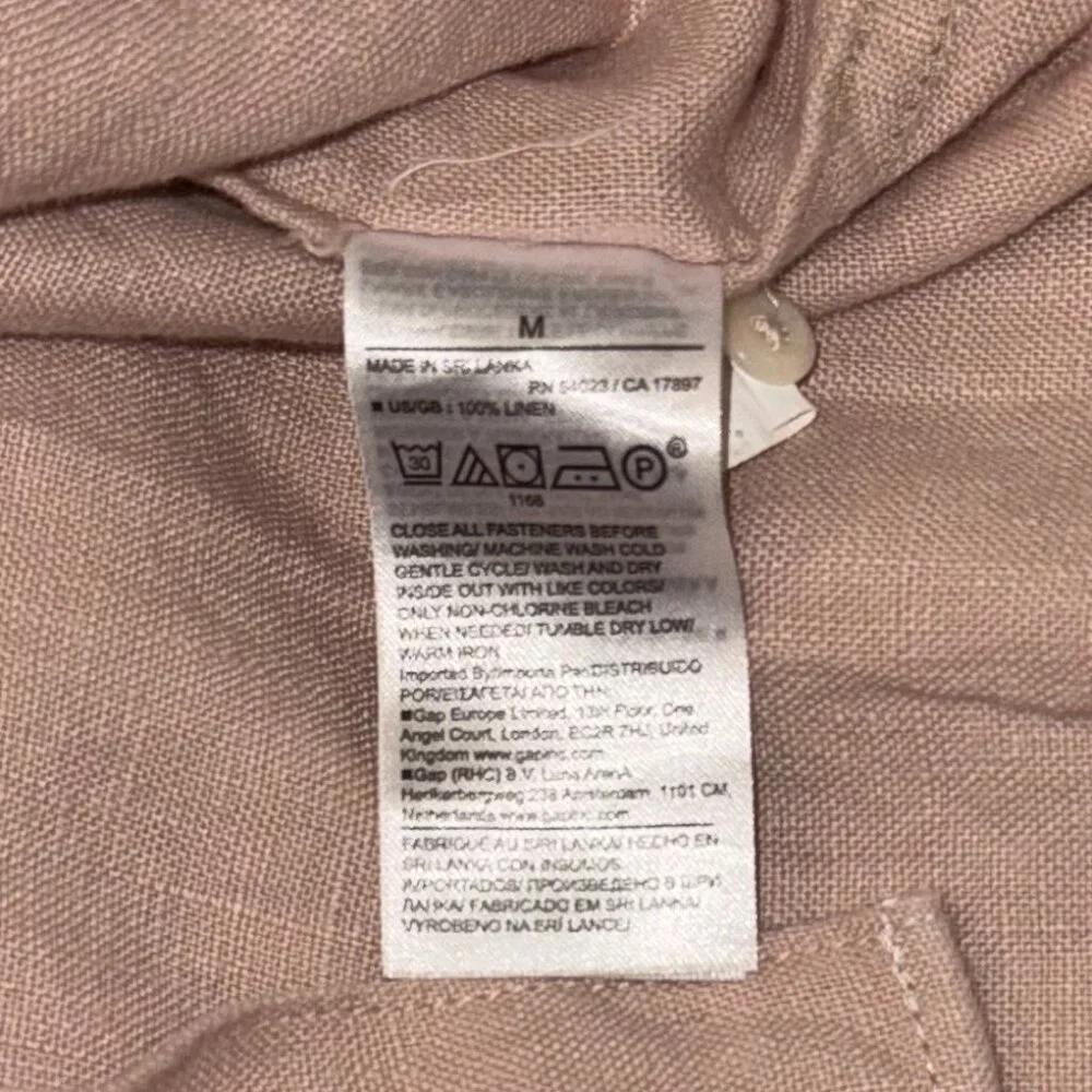BANANA REPUBLIC. STANDARD-FIT LINEN RESORT SHIRT * SIZE MEDIUM * PINK